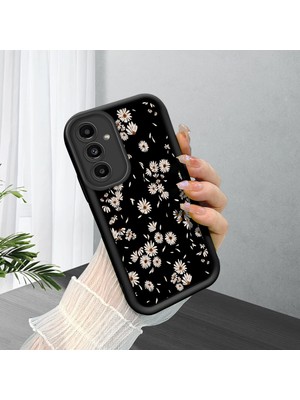 HONTINGA Samsung Galaxy A04S ile Uyumlu Kılıfı Düşüme Önleyici Basitlik Anti Düşme Kamera Korumali Siyah Yıldız Desen Yumuşak Silikon Telefon Kılıfı Kadın ve Erkek Için Uygundur K2-0261