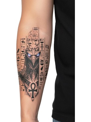Dövme Kutusu Mısır Tanrısı Horus Geçici Dövmesi