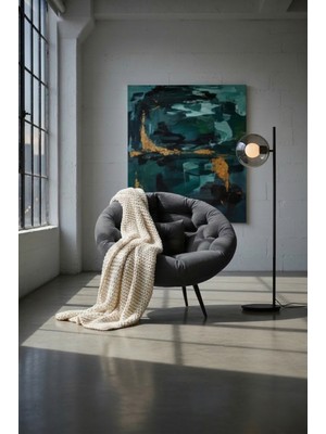 AVYNA Luxury Serisi Tekli Berjer Koltuk | Tv Izleme Koltuğu | Minderli & Ergonomik ve Geniş Oturum - Füme