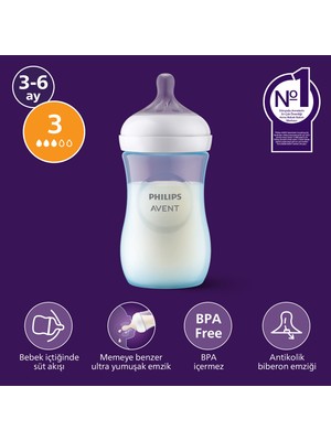 Philips Avent Doğal Tepkili PP Mavi Biberon, 260ml, 3-6 Ay, SCY903/21