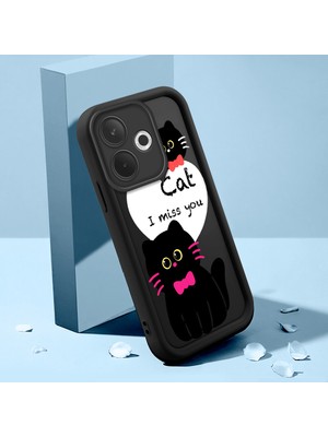 HONTINGA Oppo A5 Pro 5g ile Uyumlu Kılıfı Düşüme Önleyici Basitlik Anti Düşme Kamera Korumali Şirin Kedi Siyah Kedi Desen Yumuşak Silikon Telefon Kılıfı Kadın ve Erkek Için Uygundur K2-0258