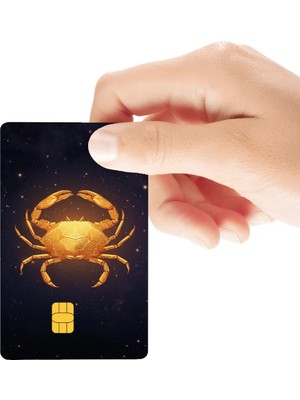 Huggy Craft Yengeç Burcu Temalı Parlak Kredi/banka Kart Kaplama Sticker