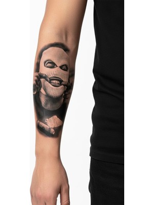 Dövme Kutusu Geçici Dövme | Gülümseyen Yüz Maskesi Tasarımı – Gizemin ve Ifadenin Birleşimi