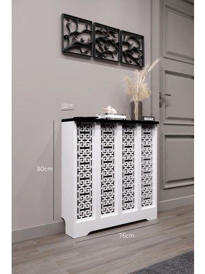 Bagax Karatay Model, Beyaz Üstü Siyah Renk,iç Ölçü 76 cm Dış Ölçü 80 cm Petek Kaplama, Dresuar