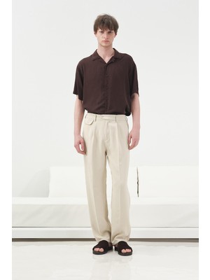 Giesto Dokulu Bej Pilili Pantolon