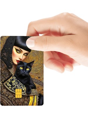 Huggy Craft Mısırlı Kedi Mitolojik Temalı Parlak Kredi/banka Kart Kaplama Sticker