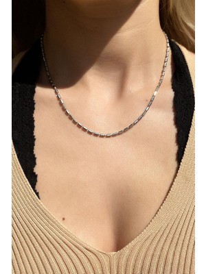 Spossy Silver Jewelry Unisex Italyan Zincir Kolye