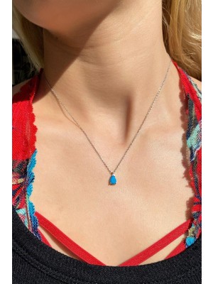 Spossy Silver Jewelry Minimal Damla Kolye