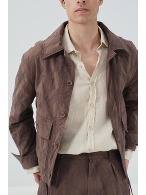 Giesto Desenli Kahverengi Ince Ceket