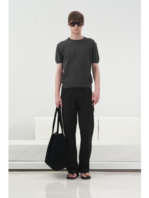 Giesto Fitilli Dokulu Antrasit Triko T-Shırt