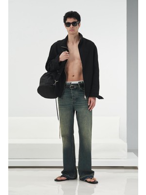 Giesto Fermuarlı Baskılı Siyah Ceket