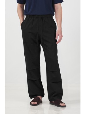 Giesto Keten Jogger Siyah Pantolon