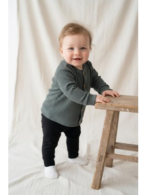 MiaBaby Likralı Gofre Bebek Hırka