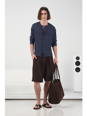 Giesto Dökümlü Örme Lacivert Gömlek