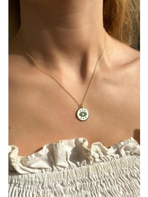 Spossy Silver Jewelry Mineli Göz Kolye