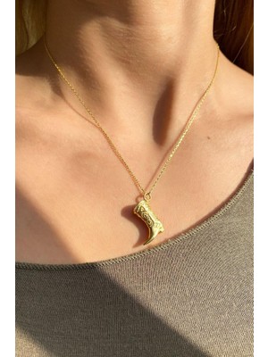 Spossy Silver Jewelry Kovboy Çizme Kolye