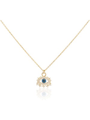 Spossy Silver Jewelry Kirpikli Göz Kolye