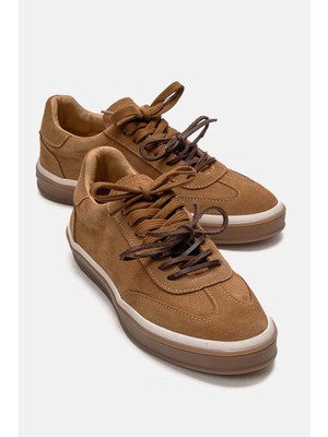Luvi Melle Taba Süet Hakiki Deri Kadın Günlük Spor Ayakkabı