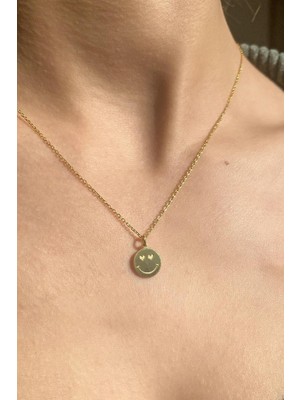 Spossy Silver Jewelry Kalpli Gülen Yüz Kolye