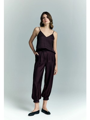 Sateen Tosca Pantolon - Bordo