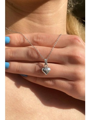 Spossy Silver Jewelry 0,9 mm Bombeli Kalp Kolye