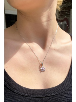 Spossy Silver Jewelry Çiçek Kolye