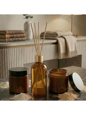 MumvemuM 3 Lü Set Pudra Kokulu Bambu Çubuklu Oda Kokusu ve Pudra Kokulu Mumlar