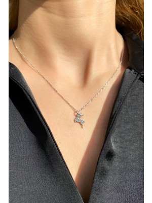 Spossy Silver Jewelry Yılbaşı Temalı Geyik Kolye