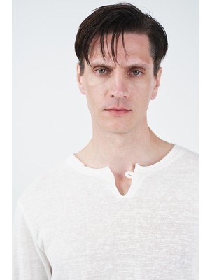 Giesto Britli Uzun Kollu Bej T-Shırt