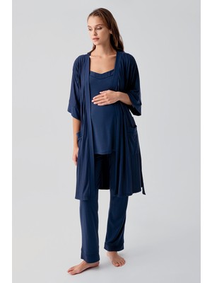 Artış Collection Askılı Esnek Viskoz Hamile Sabahlık Pijama Takım 19307