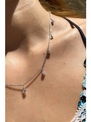 Spossy Silver Jewelry Kalpli Sallantılı Zarif Kolye