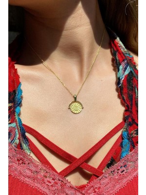 Spossy Silver Jewelry Haraketli/dönen Güneş Kolye