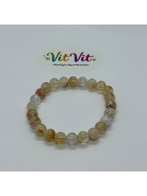vitvit Sitrin Doğal Taş Misinalı Bileklik 8mm