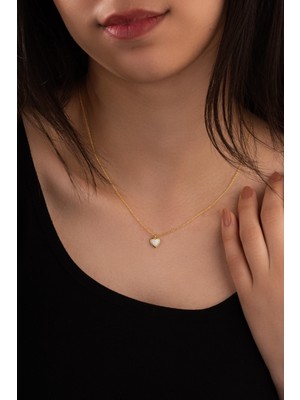 Spossy Silver Jewelry Minimal Kalp Kolye