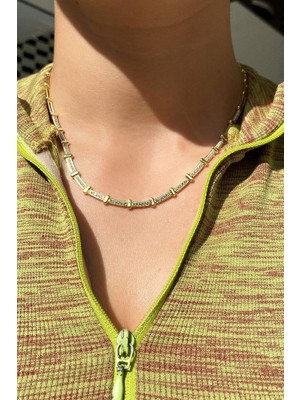 Spossy Silver Jewelry Taşlı Choker Kolye