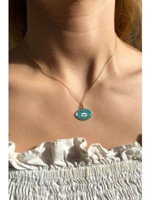 Spossy Silver Jewelry Mineli Göz Kolye