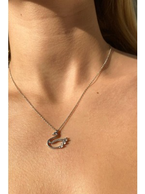 Spossy Silver Jewelry Kuğu Kolye