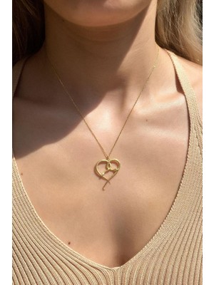 Spossy Silver Jewelry Yılan Kalp Kolye