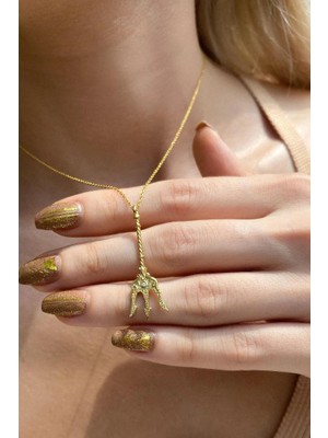 Spossy Silver Jewelry Poseidon'nun Üç Dişli Mızrak (Trident) Kolye
