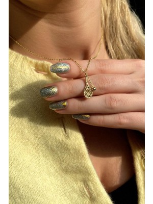 Spossy Silver Jewelry Tenis Raketi ve Topu Kolye