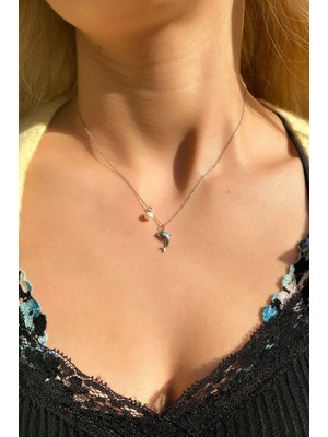 Spossy Silver Jewelry Gerçek Inci Yunus Kolye