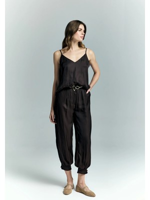 Sateen Tosca Pantolon - Kahve