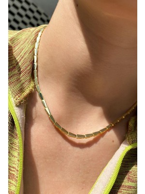 Spossy Silver Jewelry Oval Sıralı Choker Kolye