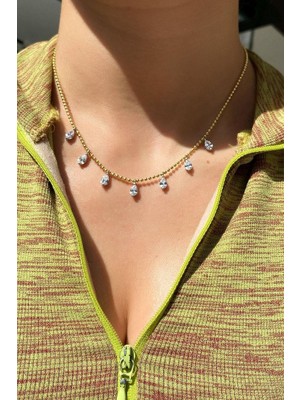Spossy Silver Jewelry Damla Taşlı Kolye