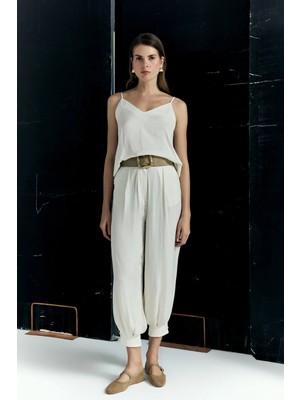 Sateen Tosca Pantolon - Taş
