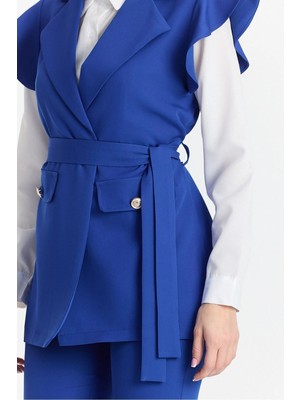 Madame Melek Alt Üst Üçlü Takım Ispanyol Pantolon Yelek Gömlek Takım