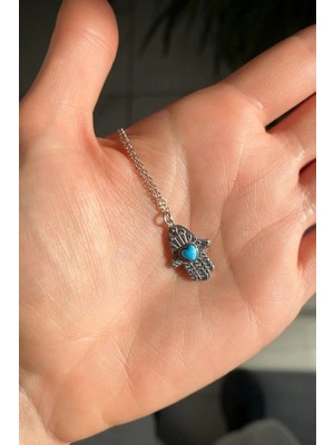 Spossy Silver Jewelry Kalpli Fatma Ana Kolye