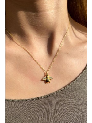 Spossy Silver Jewelry Arı Kolye