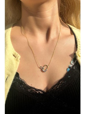 Spossy Silver Jewelry Iç Içe Geçmeli Tiff Halka Kolye