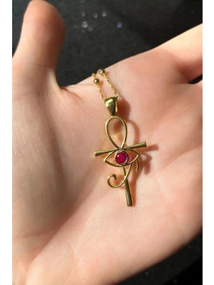 Spossy Silver Jewelry Göz Tasarım Haç Kolye